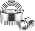 Fluted Edge Biscuit Cutter Set - round Circle Scone, Pastry, and Dough Cutters for Baking, Dumpling Skin, and Fondant