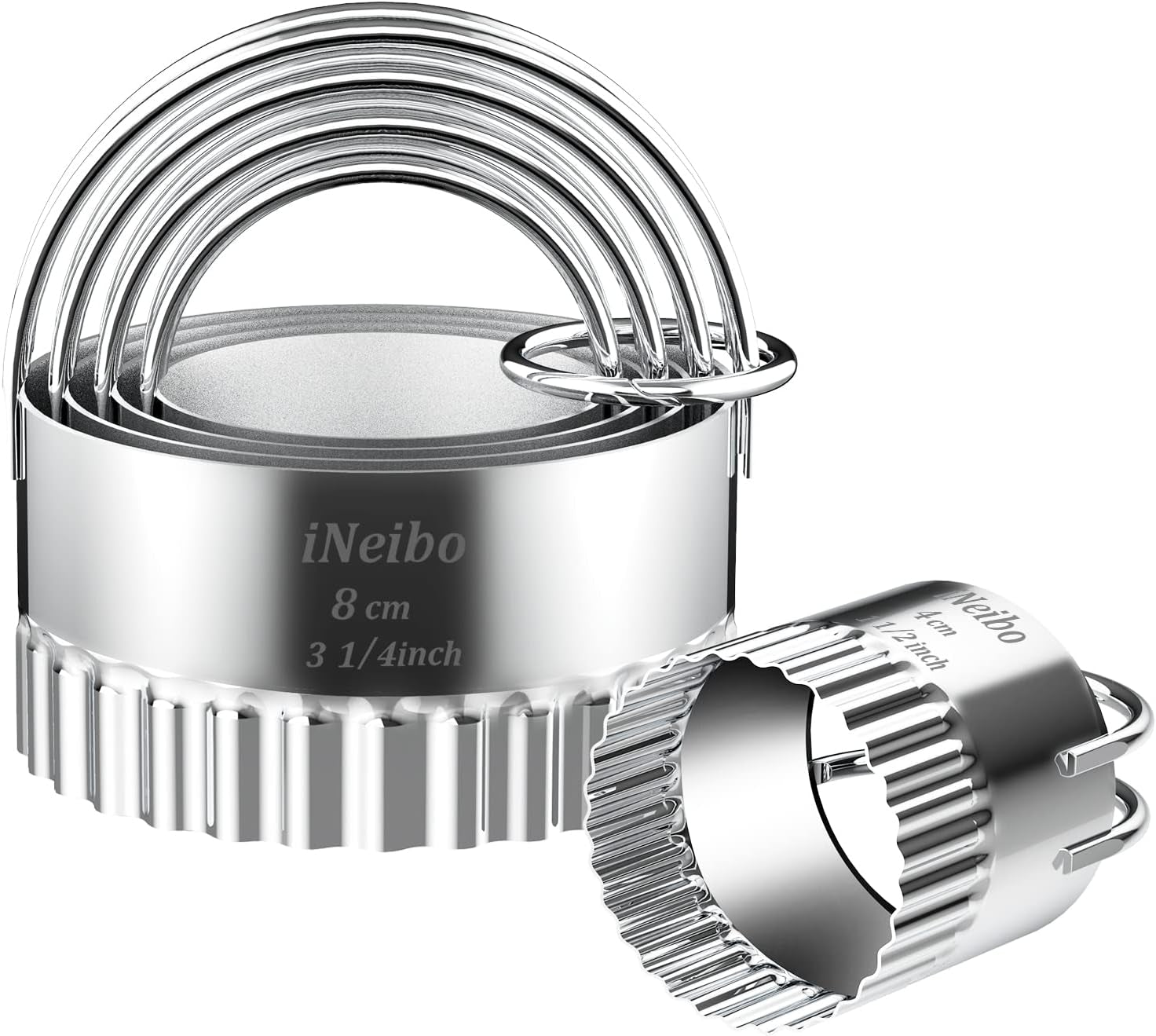 Fluted Edge Biscuit Cutter Set - round Circle Scone, Pastry, and Dough Cutters for Baking, Dumpling Skin, and Fondant